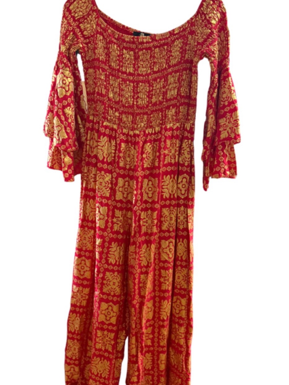 Lexbreezy red & gold quilt print